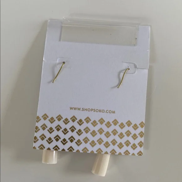 NEW Soko Gold & Ivory Dangle Earrings handmade in Kenya - Picture 5 of 5